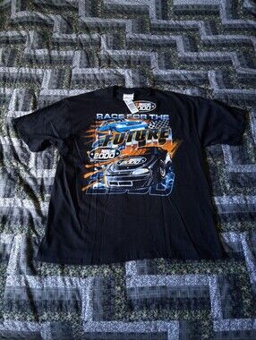 VTG Nascar 2000 Race to the Future Black T-Shirt Adult Large New with Tags NWT